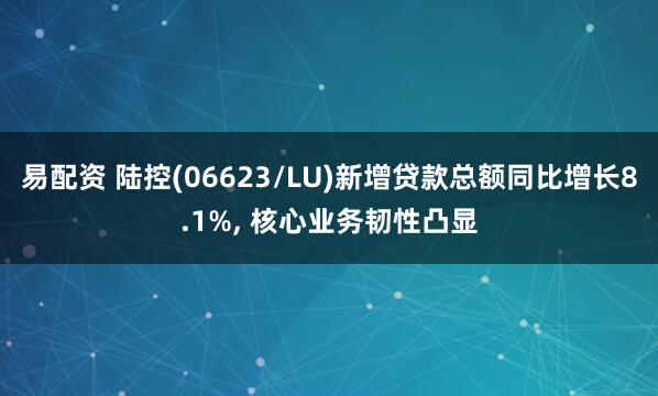 易配资 陆控(06623/LU)新增贷款总额同比增长8.1%, 核心业务韧性凸显