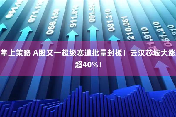 掌上策略 A股又一超级赛道批量封板！云汉芯城大涨超40%！